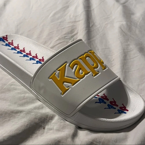 Kappa 222 Banda Adam 16 Slides White Kappa Red Blue slip on sandals sz 12 - Picture 6 of 7